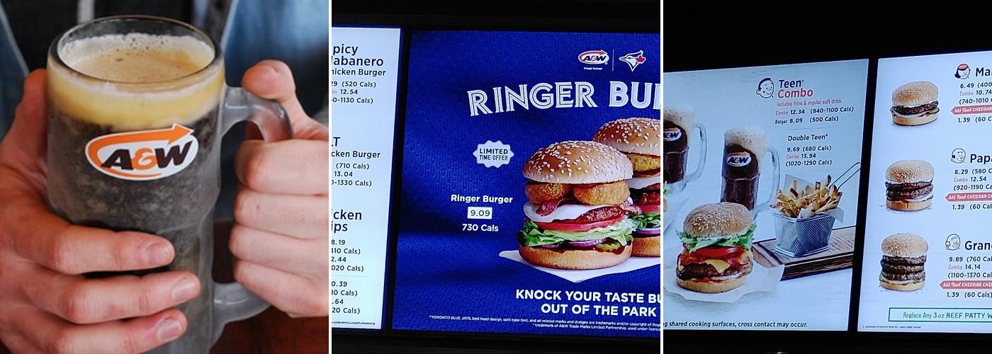 A&W Canada Menu