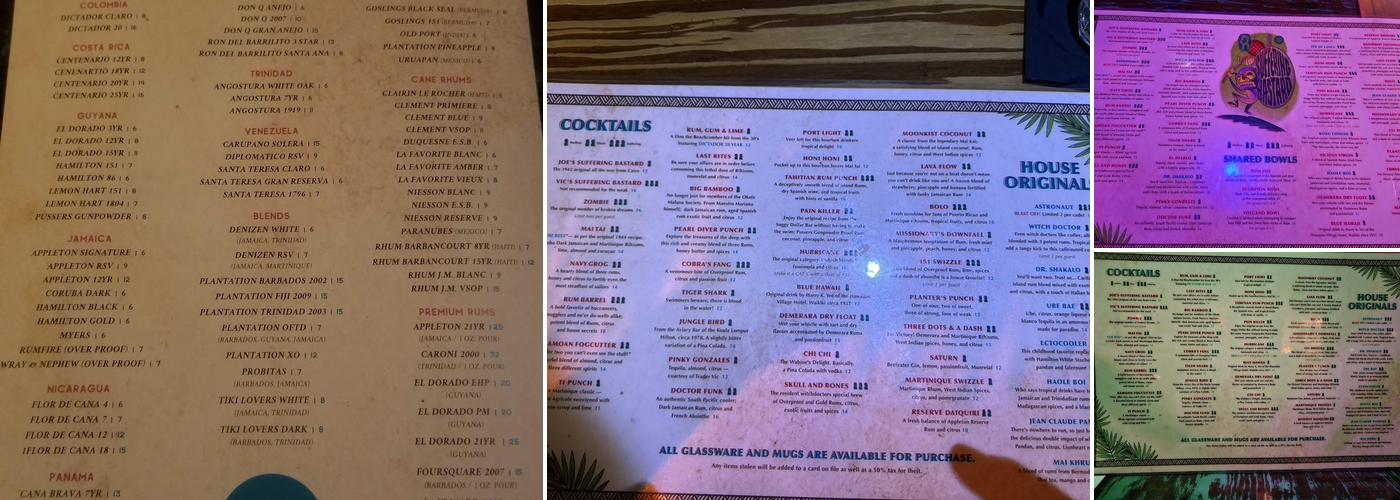 Suffering Bastard Menu