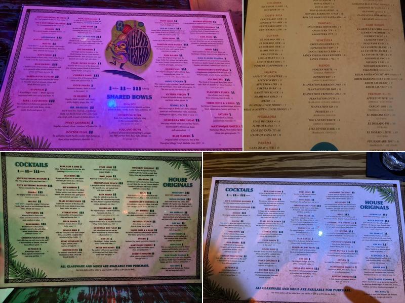 Suffering Bastard Menu