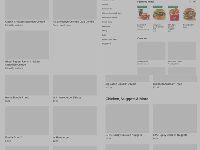 Wendy's Menu
