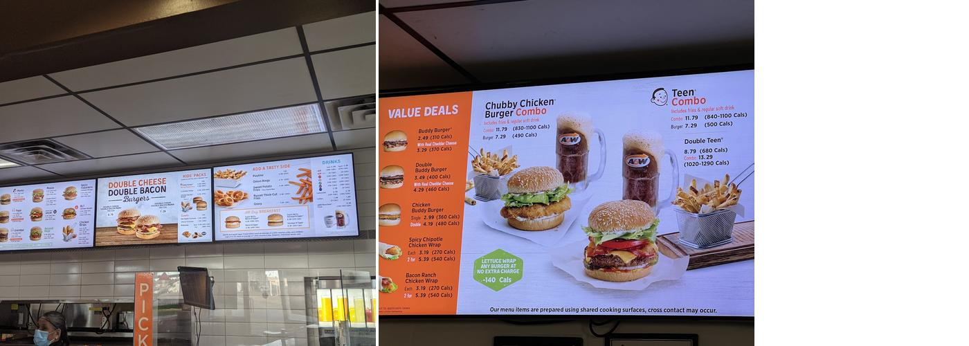 A&W Canada Menu