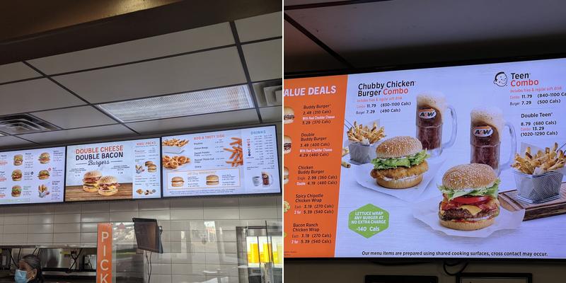 A&W Canada Menu
