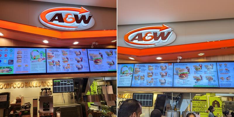 A&W Canada Menu