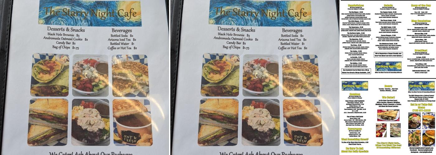 Starry Night Café Menu