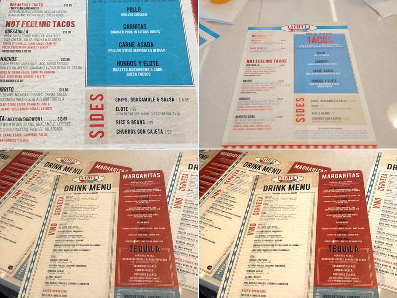 La Chula Menu