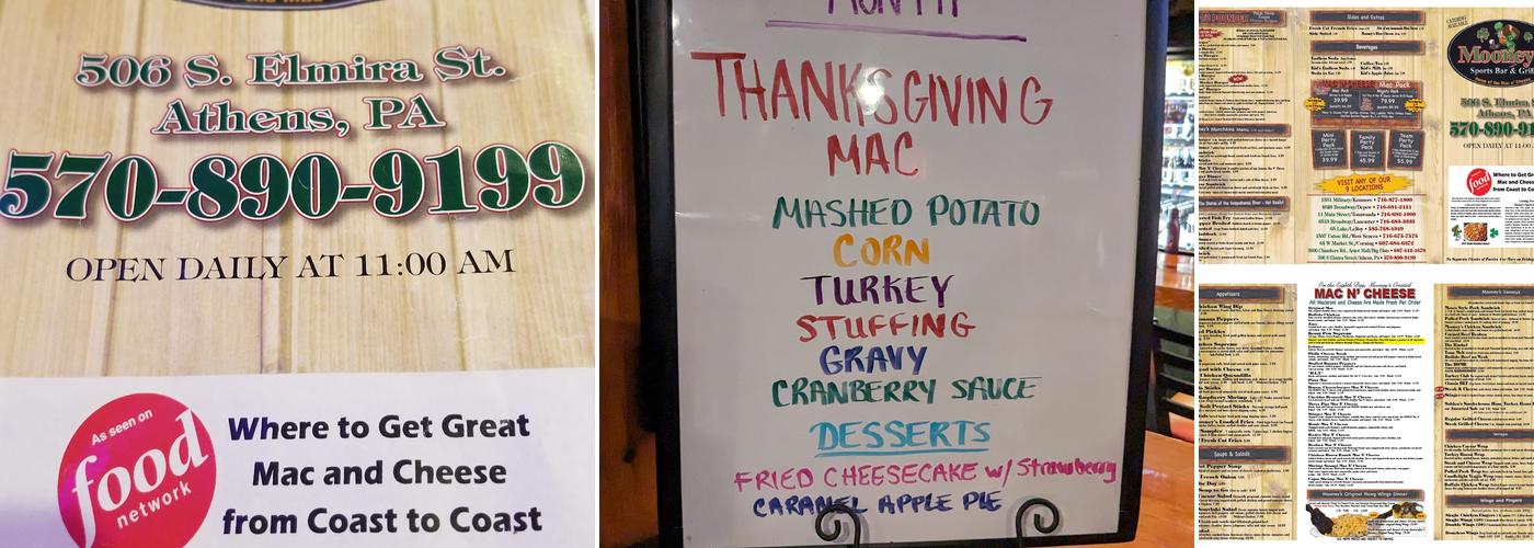 Mooney's Menu