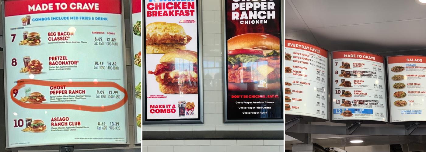 Wendy's Menu