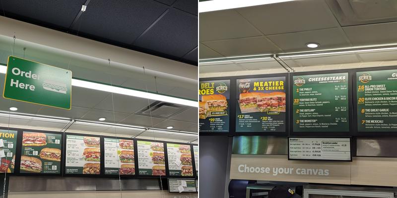 Subway Menu