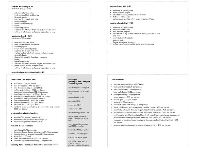 Gilligan's Tiki Bar Menu