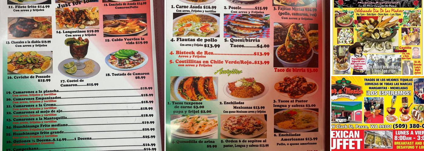 Amor a Mexico Menu