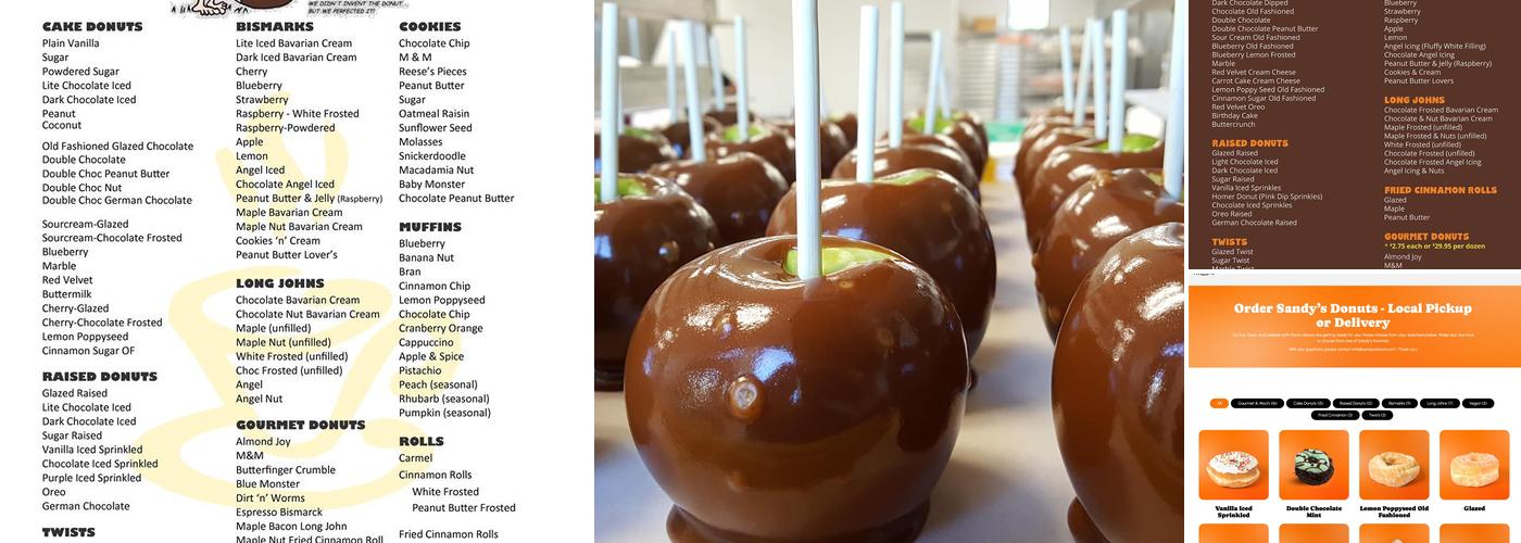 Sandy's Donuts Menu