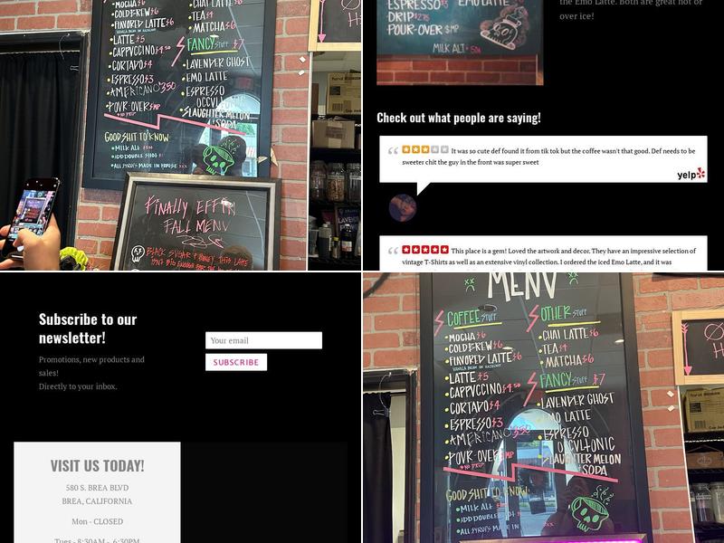 melted vinyl coffee Menu