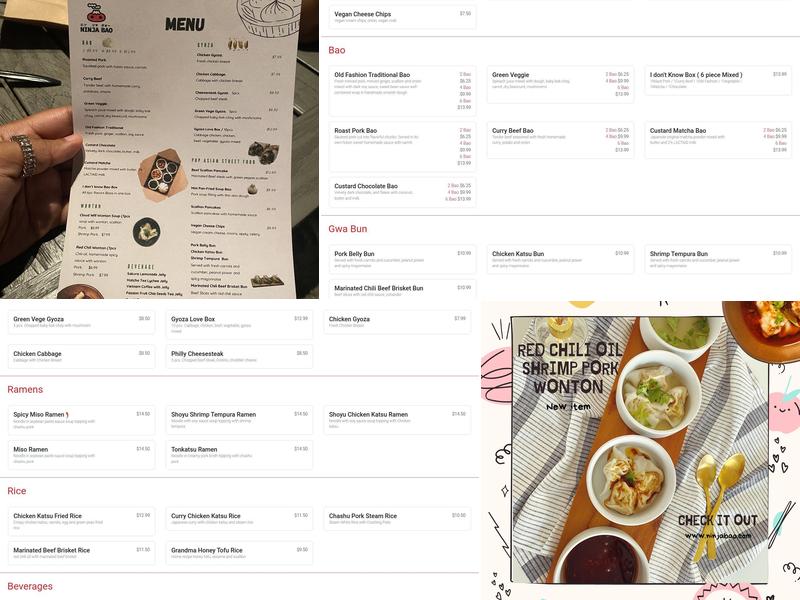 Ninja Bao Menu