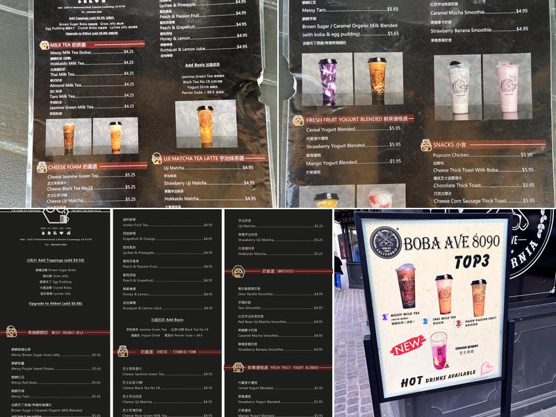 Boba Ave 8090 Menu