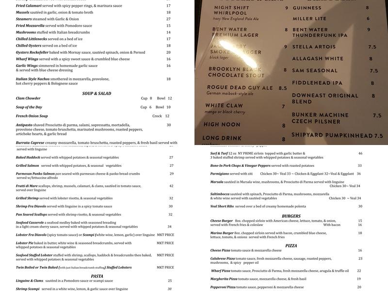 500 Ocean Ave Menu
