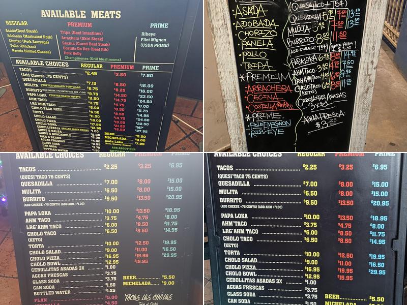 Tacos Los Cholos Menu