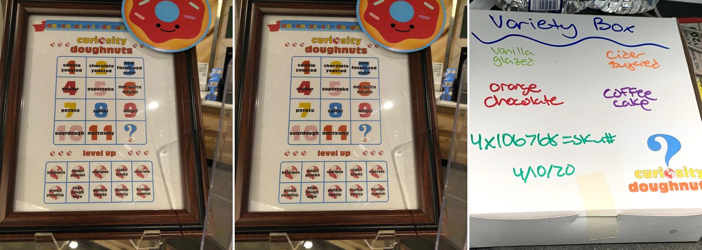 Curiosity Doughnuts Menu