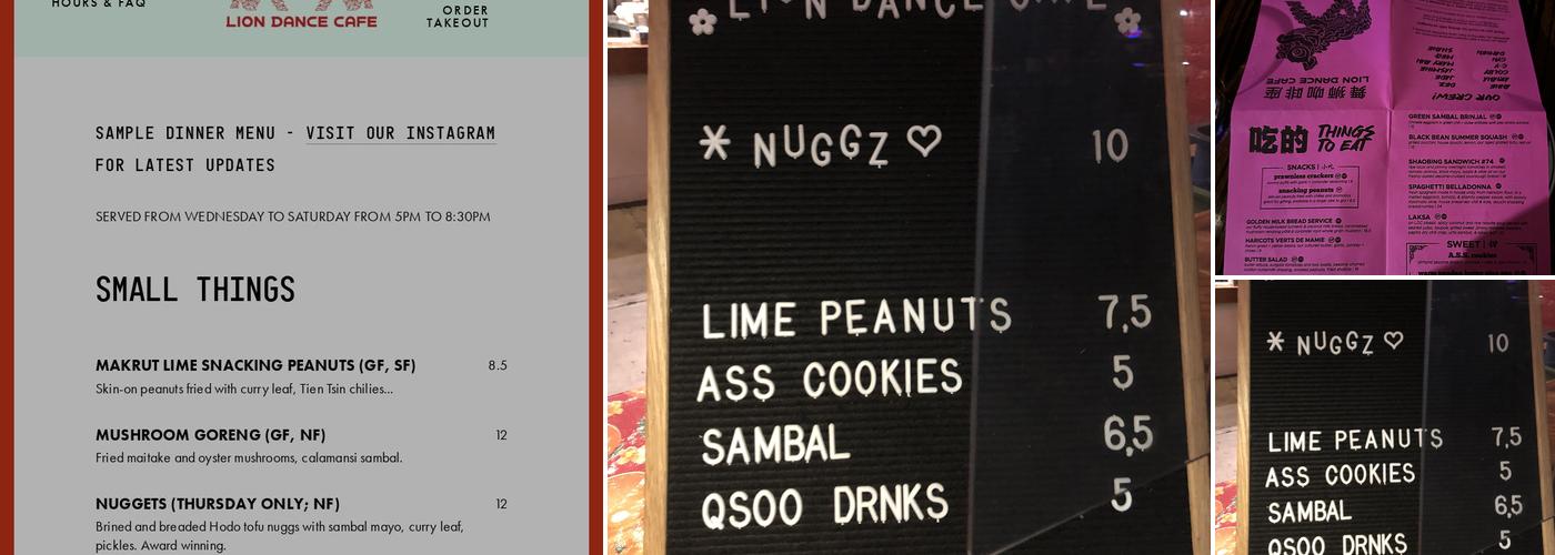 Lion Dance Café Menu