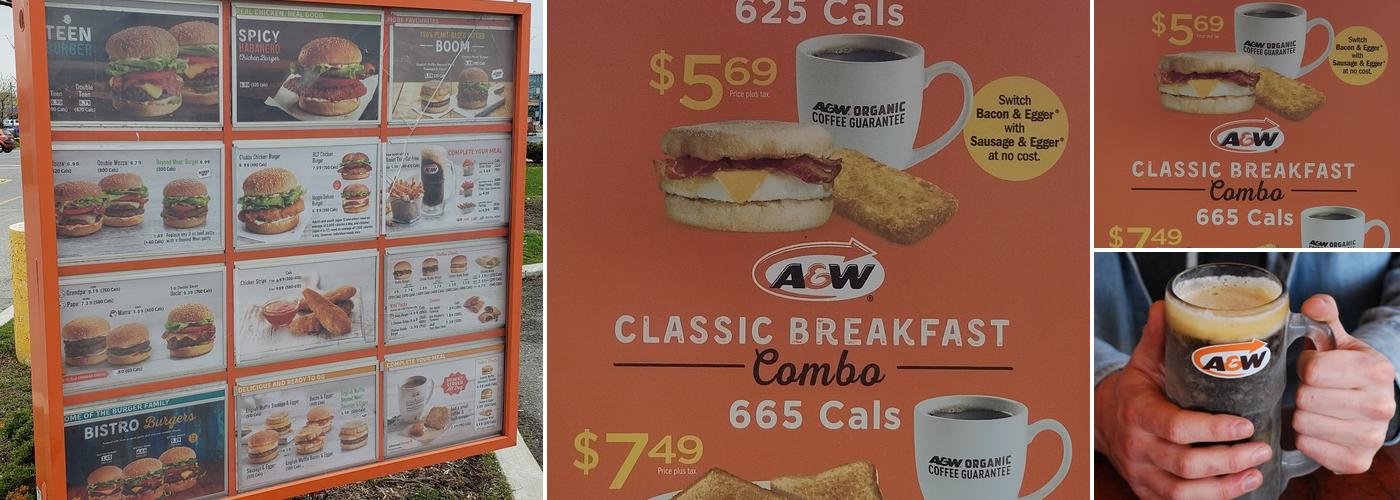 A&W Canada Menu