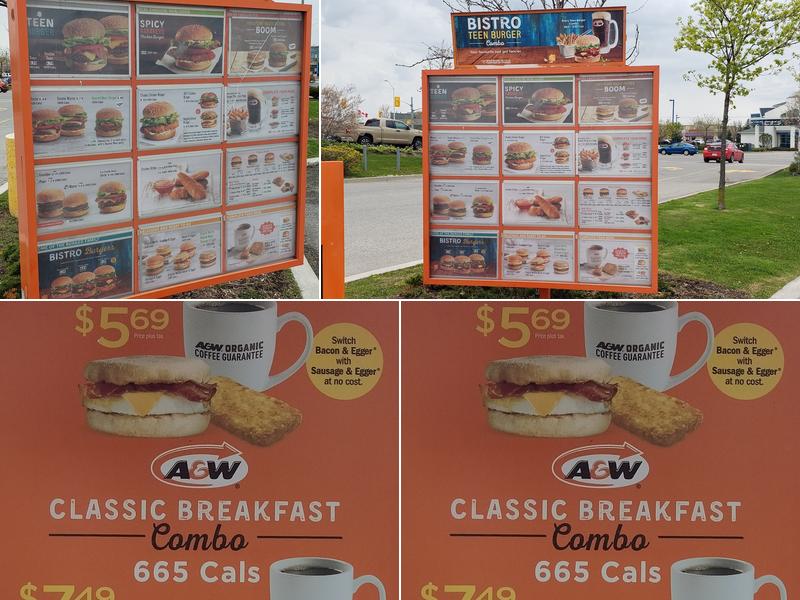 A&W Canada Menu