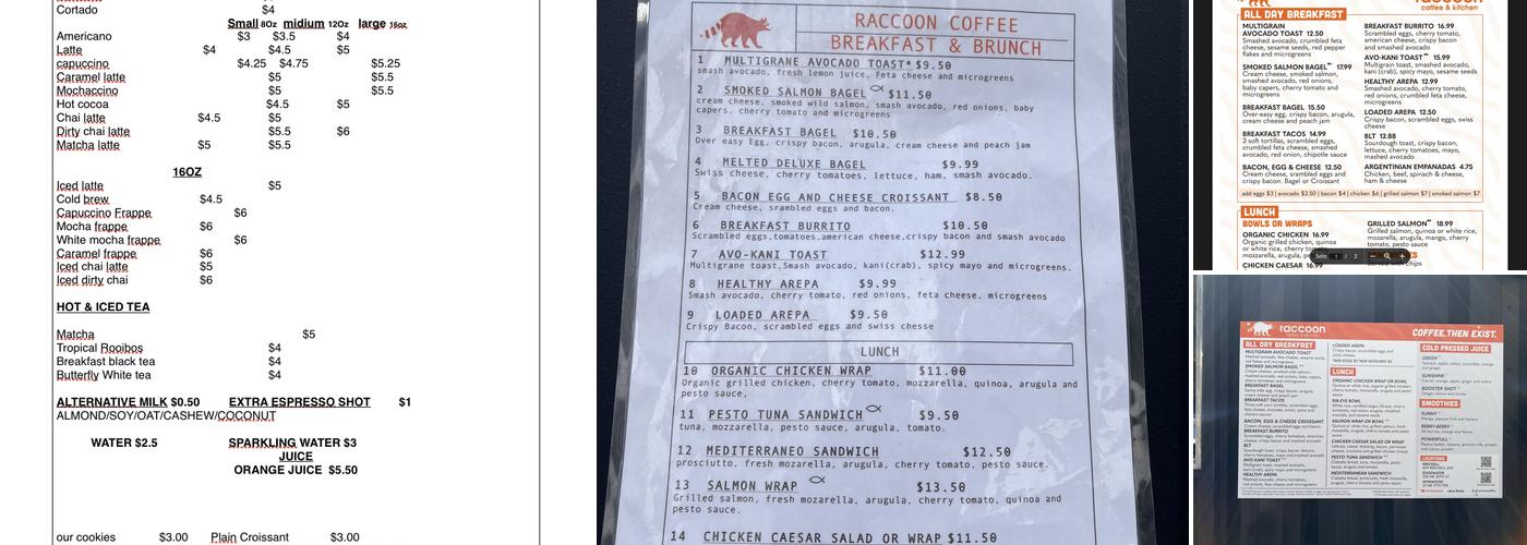Raccoon Coffee & Kitchen Menu