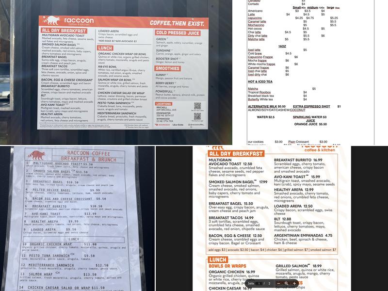 Raccoon Coffee & Kitchen Menu