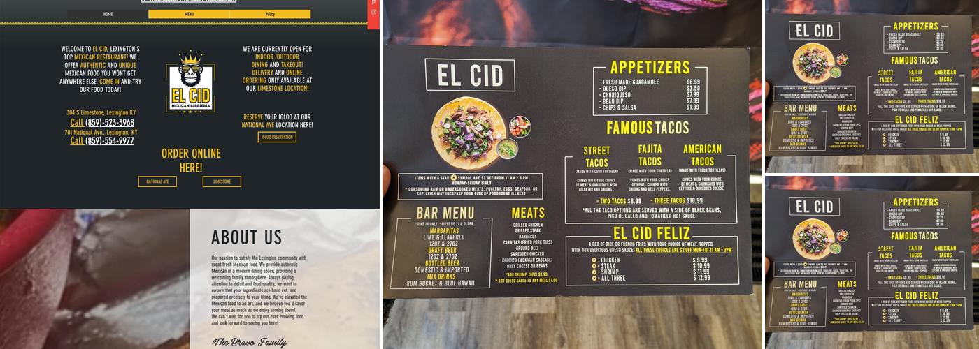 La Chula Menu