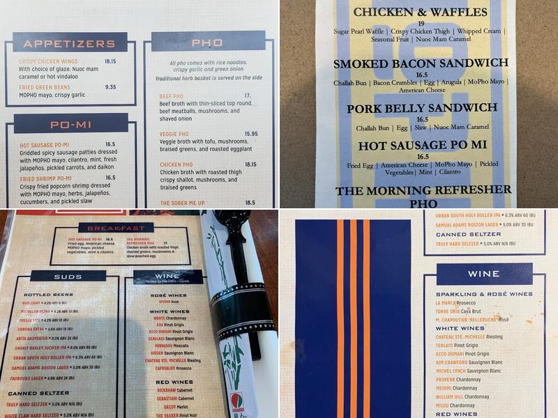 Mopho - MSY airport location Menu