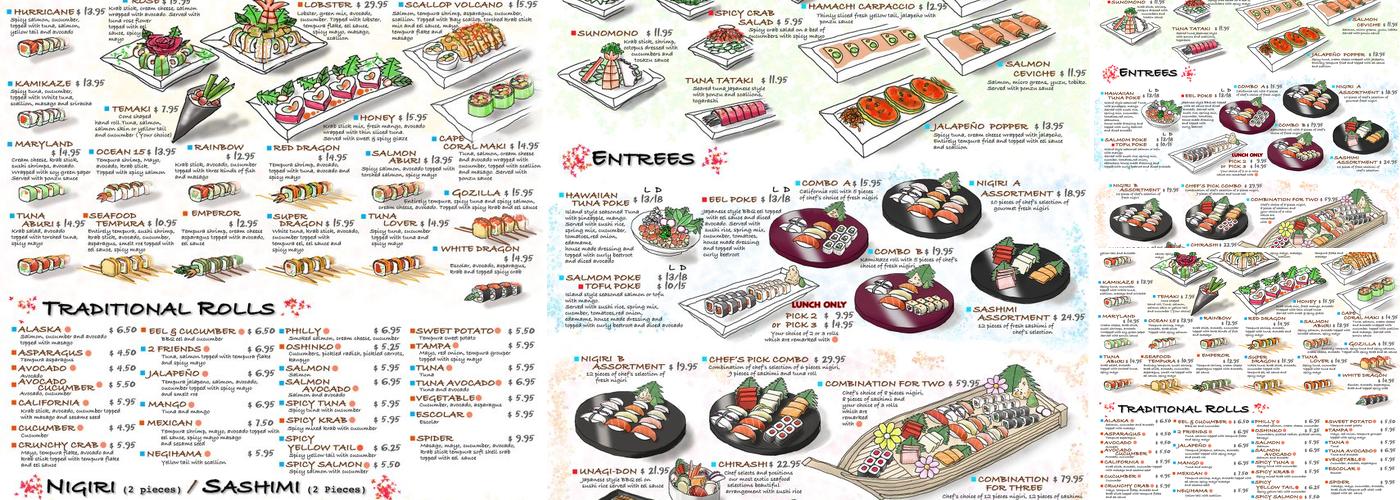The Chef's Thai Sushi Bar & Grill Menu