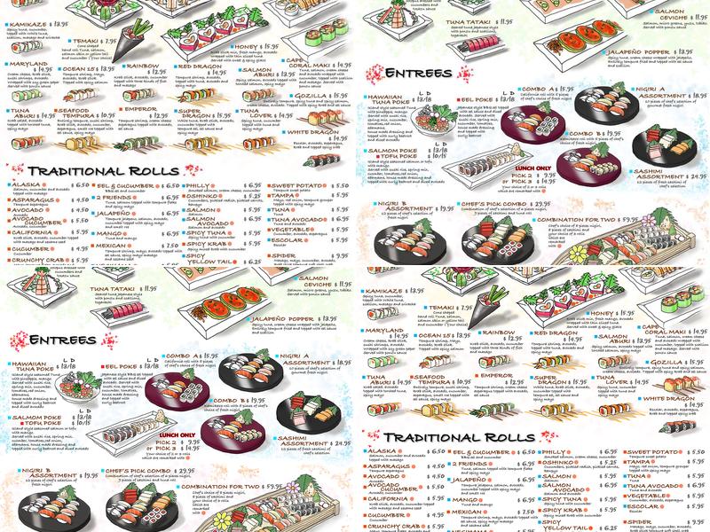 The Chef's Thai Sushi Bar & Grill Menu