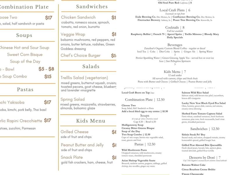 Doré Bakery Menu
