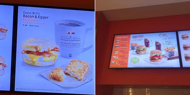 A&W Canada Menu
