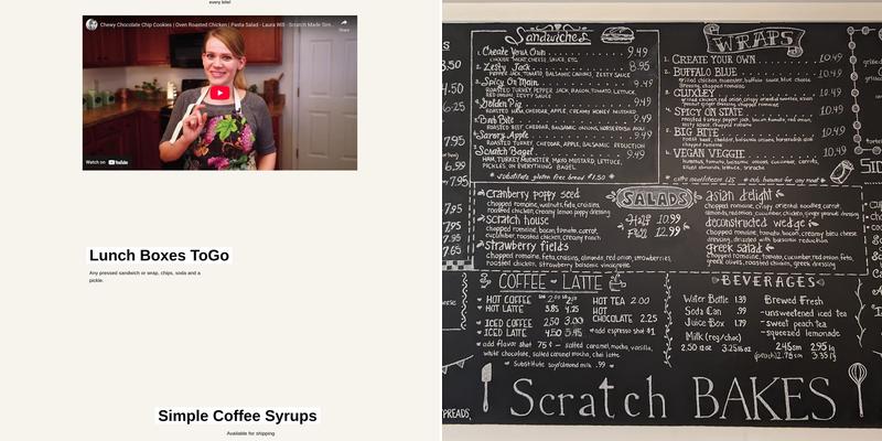 Scratch Bakes Menu