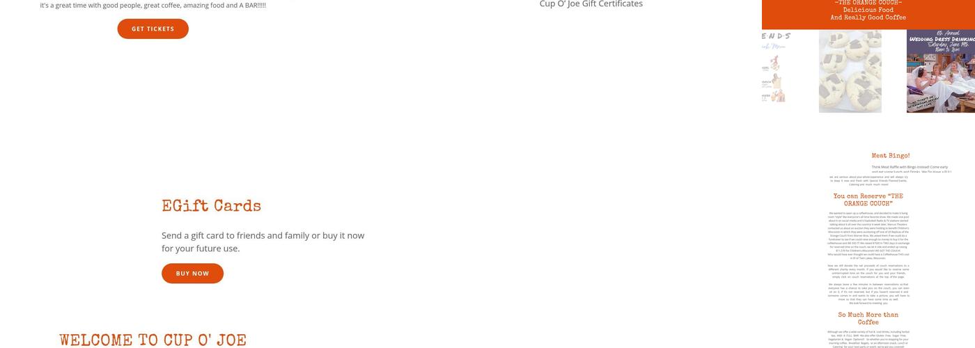 Cup O’ Joe Coffee House Menu