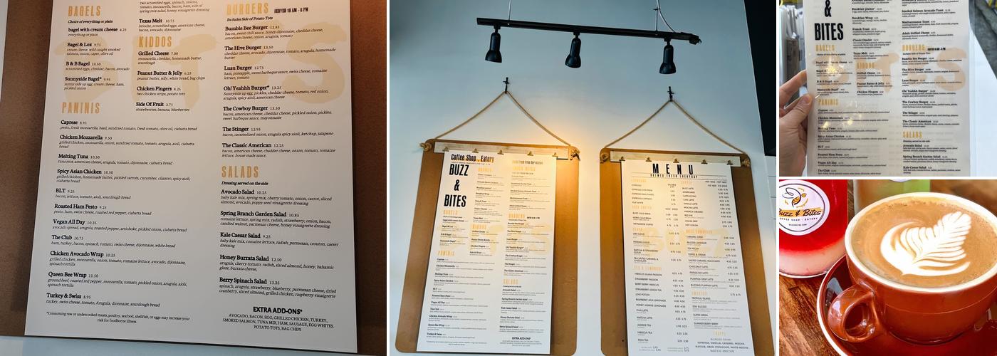 Buzz & Bites Menu