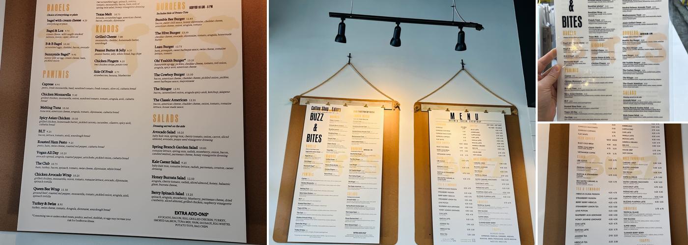 Buzz & Bites Menu