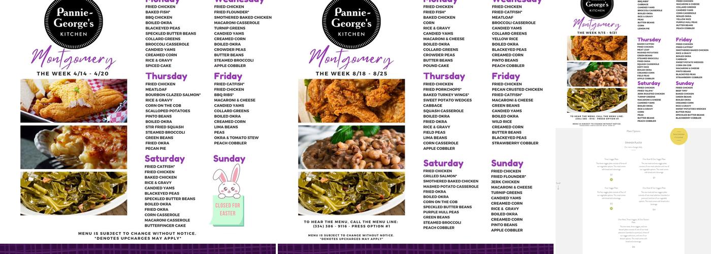Pannie-George's Kitchen Inc - Montgomery Menu