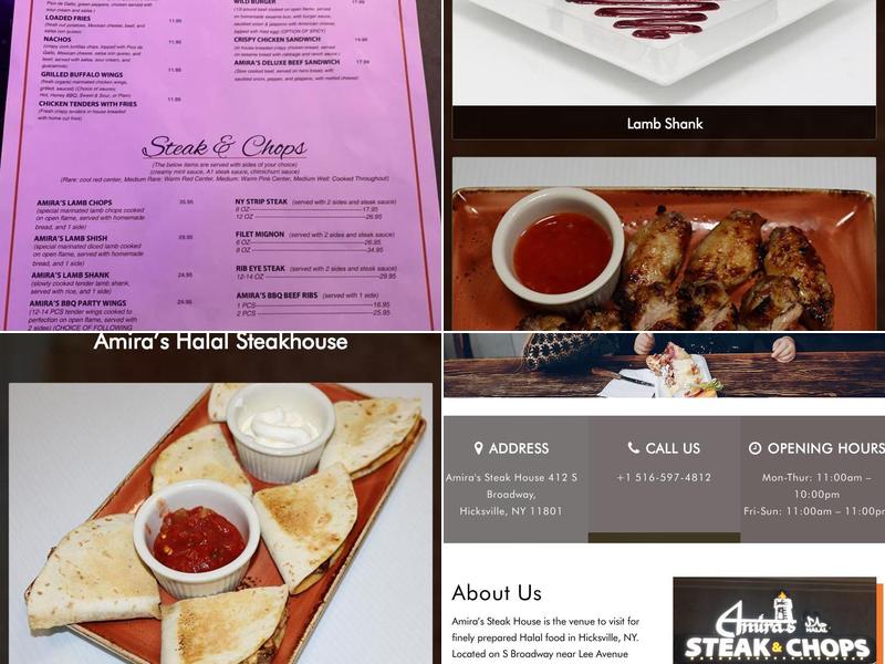 Amira’s Halal Steakhouse Menu