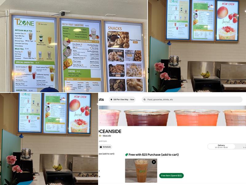TZONE Oceanside Menu