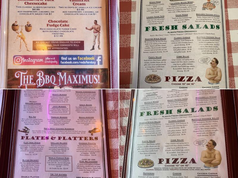 Red's Bar & Grill Menu