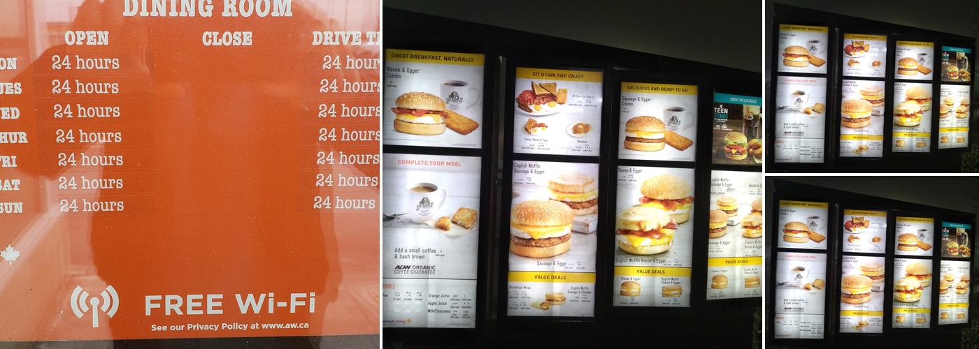 A&W Canada Menu