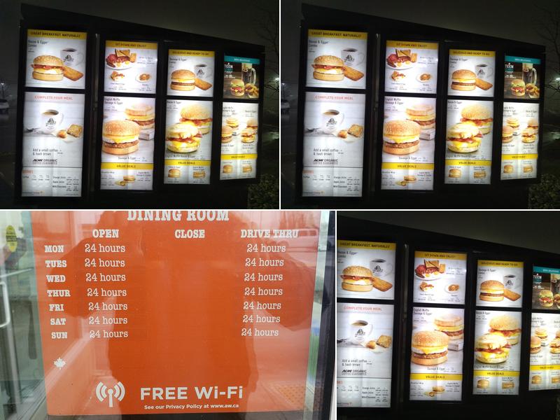 A&W Canada Menu
