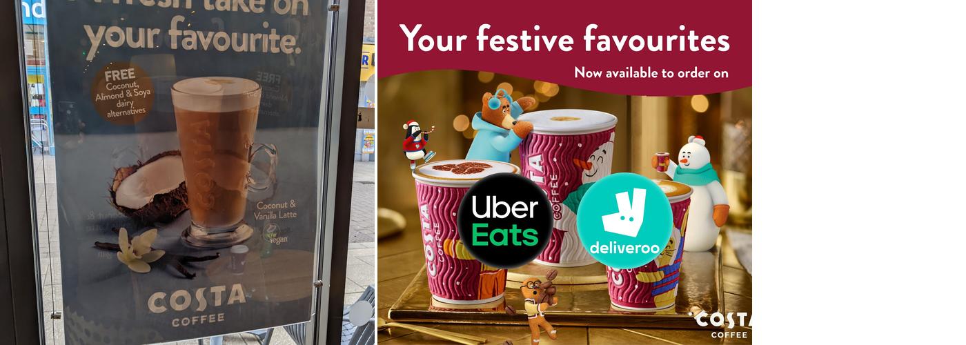 Costa Coffee Thetford Menu