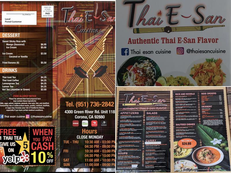 Thai E-San Menu