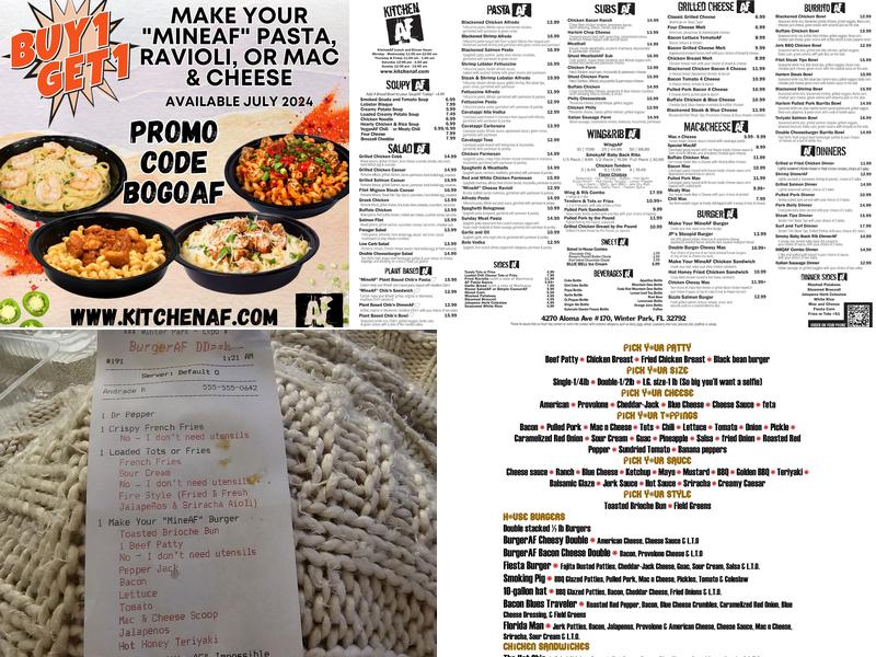 KitchenAF Menu
