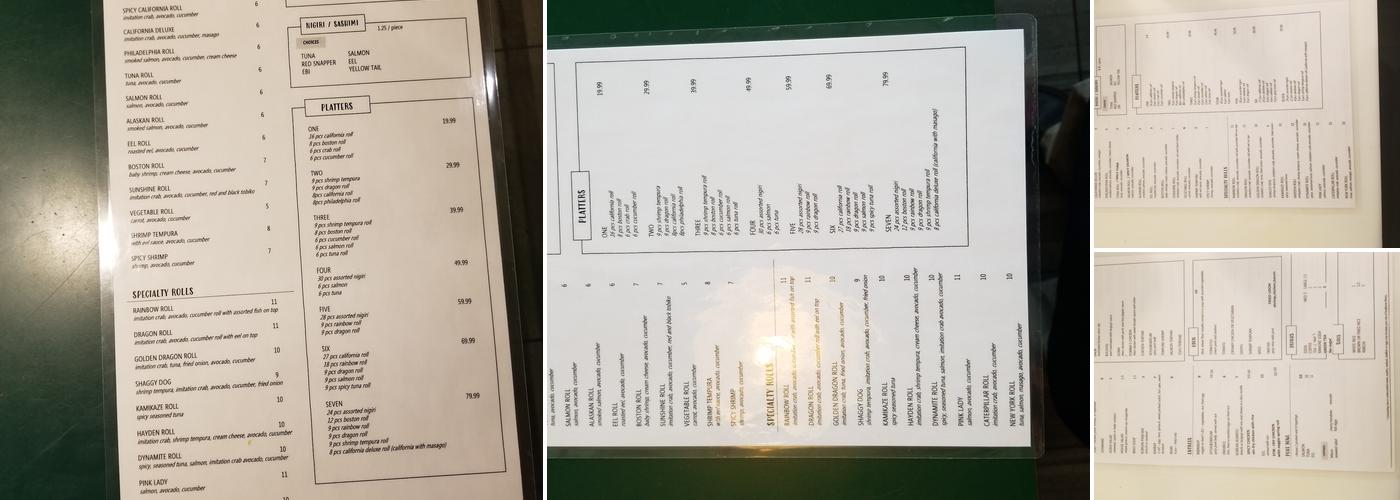 Asahi Express Menu