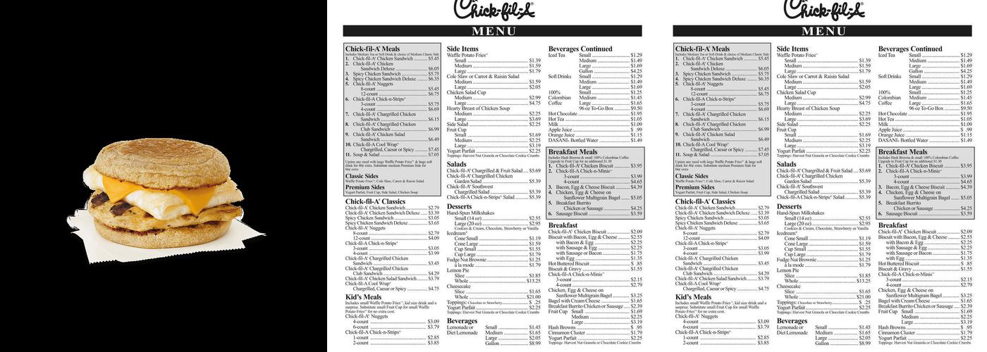 Chick-fil-A Menu