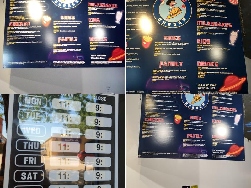 Big Head Burger Menu