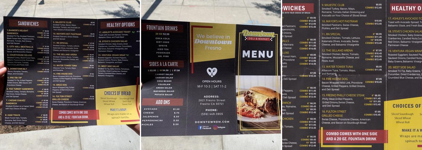 Downtown Deli & Market Menu