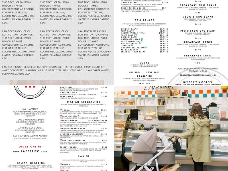 Cafe L’Appetito Menu